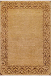 handmade Modern Kafkaz Tan Brown Hand Knotted RECTANGLE 100% WOOL area rug 9 x 12