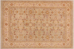 handmade Transitional Kafkaz Lt. Green Beige Hand Knotted RECTANGLE 100% WOOL area rug 9' x 12'