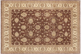 handmade Transitional Kafkaz Brown Beige Hand Knotted RECTANGLE 100% WOOL area rug 9' x 12'