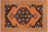 handmade Traditional Antique Rust Blue Hand Knotted RECTANGLE 100% WOOL area rug 8' x 11'