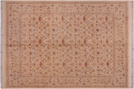 handmade Transitional Sayra Beige Red Hand Knotted RECTANGLE 100% WOOL area rug 8x10
