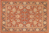 handmade Traditional Kafkaz Rust Blue Hand Knotted RECTANGLE 100% WOOL area rug 8x10