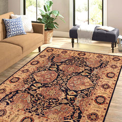 handmade Traditional Kafkaz Blue Tan Hand Knotted RECTANGLE 100% WOOL area rug 8 x 10