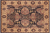 handmade Traditional Kafkaz Blue Tan Hand Knotted RECTANGLE 100% WOOL area rug 8x10