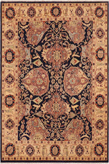 handmade Traditional Kafkaz Blue Tan Hand Knotted RECTANGLE 100% WOOL area rug 8 x 10