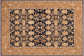 handmade Transitional Kafkaz Blue Orange Hand Knotted RECTANGLE 100% WOOL area rug 8' x 10'