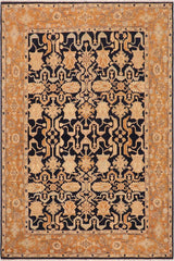 handmade Traditional Kafkaz Blue Orange Hand Knotted RECTANGLE 100% WOOL area rug 8 x 10