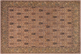 handmade Transitional Kafkaz Tan Lt. Green Hand Knotted RECTANGLE 100% WOOL area rug 8' x 10'