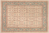 handmade Transitional Kafkaz Beige Green Hand Knotted RECTANGLE 100% WOOL area rug 8' x 10'