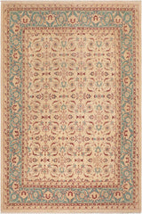 handmade Transitional Kafkaz Beige Green Hand Knotted RECTANGLE 100% WOOL area rug 8 x 10