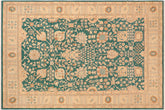 handmade Transitional Kafkaz Green Tan Hand Knotted RECTANGLE 100% WOOL area rug 8' x 10'