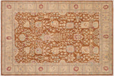 handmade Transitional Kafkaz Brown Beige Hand Knotted RECTANGLE 100% WOOL area rug 8' x 10'