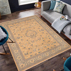 handmade Traditional Kafkaz Lt. Orange Beige Hand Knotted RECTANGLE 100% WOOL area rug 8x10