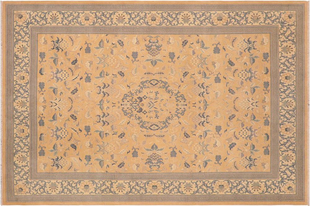 handmade Traditional Kafkaz Lt. Orange Beige Hand Knotted RECTANGLE 100% WOOL area rug 8x10