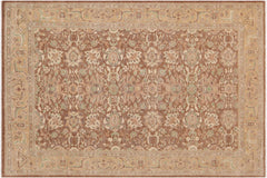 handmade Transitional Kafkaz Lt. Brown Gold Hand Knotted RECTANGLE 100% WOOL area rug 9' x 12'