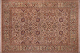 handmade Transitional Mehal Tan Lt. Green Hand Knotted RECTANGLE 100% WOOL area rug 9x12