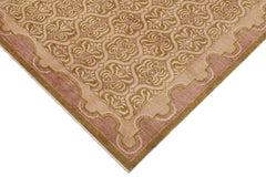 handmade Transitional Kafkaz Lt. Green Tan Hand Knotted RECTANGLE 100% WOOL area rug 9' x 12'