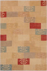 handmade Modern Kafkaz Tan Beige Hand Knotted RECTANGLE 100% WOOL area rug 9 x 12