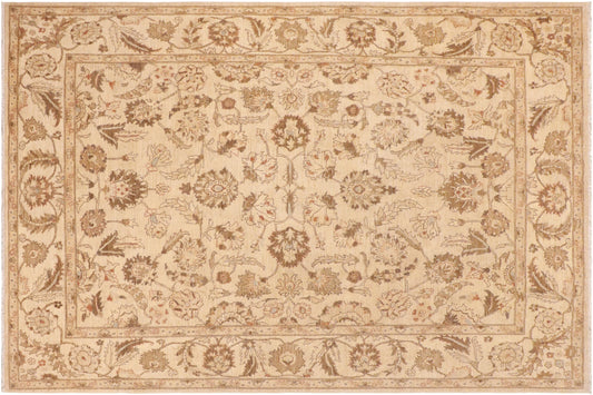 handmade Transitional Kafkaz Beige Lt. Blue Hand Knotted RECTANGLE 100% WOOL area rug 9' x 12'
