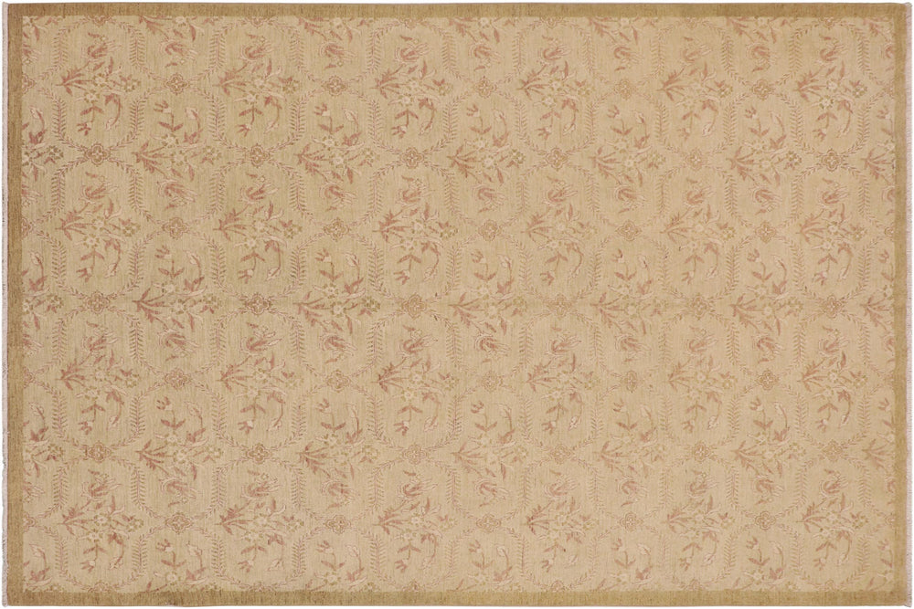 handmade Modern Kafkaz Tan Lt. Brown Hand Knotted RECTANGLE 100% WOOL area rug 9' x 12'