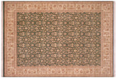 handmade Transitional Lahore Green Tan Hand Knotted RECTANGLE 100% WOOL area rug 9x12