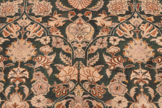 handmade Transitional Lahore Green Tan Hand Knotted RECTANGLE 100% WOOL area rug 9 x 12