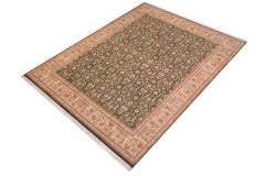handmade Transitional Lahore Green Tan Hand Knotted RECTANGLE 100% WOOL area rug 9x12