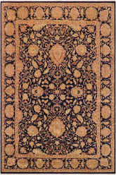 handmade Traditional Mehal Blue Green Hand Knotted RECTANGLE 100% WOOL area rug 9 x 13