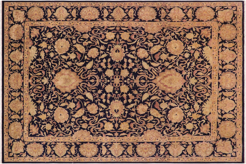 handmade Traditional Kafkaz Blue Green Hand Knotted RECTANGLE 100% WOOL area rug 9x13