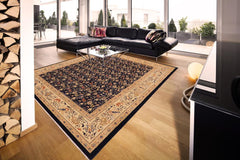 handmade Transitional Kafkaz Blue Beige Hand Knotted RECTANGLE 100% WOOL area rug 9 x 12