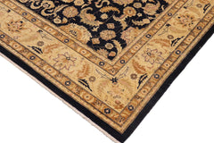 handmade Traditional Kafkaz Blue Tan Hand Knotted RECTANGLE 100% WOOL area rug 9 x 12