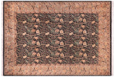 handmade Transitional Dafodils Black Tan Hand Knotted RECTANGLE 100% WOOL area rug 9x12