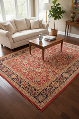 handmade Transitional Mahal Red Blue Hand Knotted RECTANGLE 100% WOOL area rug 9x12