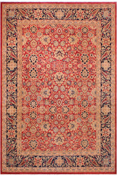 Traditional Mahal Brinda Red Blue Hand Knotted Area rugs 9 x 12