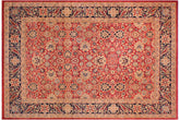 handmade Transitional Mahal Red Blue Hand Knotted RECTANGLE 100% WOOL area rug 9x12