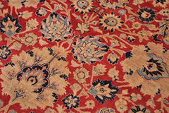Semi-Antique Mahal Brinda Red/Blue Wool Rug - 9'1'' x 12'1''