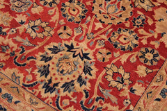 Semi-Antique Mahal Brinda Red/Blue Wool Rug - 9'1'' x 12'1''