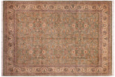 handmade Traditional Regular Lt. Green Ivory Hand Knotted RECTANGLE 100% WOOL area rug 9x12