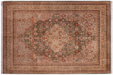 handmade Traditional Tabriz Green Lt. Tan Hand Knotted RECTANGLE 100% WOOL area rug 9x12
