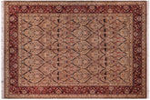handmade Transitional Mujahid Green Red Hand Knotted RECTANGLE 100% WOOL area rug 9x12