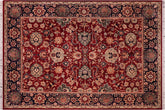 handmade Traditional Lahore Red Blue Hand Knotted RECTANGLE 100% WOOL area rug 9x12