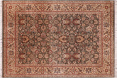 handmade Traditional Mehal Green Tan Hand Knotted RECTANGLE 100% WOOL area rug 9x12