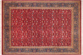 handmade Transitional Red Teal Hand Knotted RECTANGLE 100% WOOL area rug 9x12
