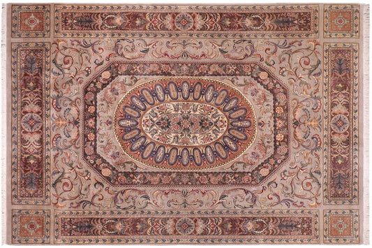 handmade Traditional Persian Lt. Gray Brown Hand Knotted RECTANGLE 100% WOOL area rug 9x12