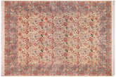 handmade Transitional Irfan Ivory Lt. Blue Hand Knotted RECTANGLE 100% WOOL area rug 9x12