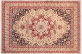 handmade Traditional Kirman Beige Red Hand Knotted RECTANGLE 100% WOOL area rug 9 x 12