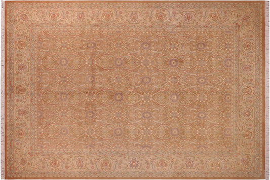 handmade Transitional Kafkaz Brown Lt. Tan Hand Knotted RECTANGLE 100% WOOL area rug 9x12