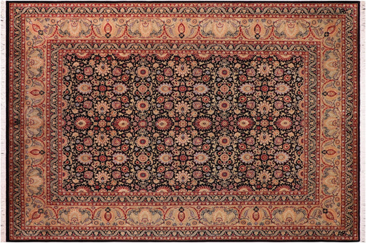 handmade Transitional New Asif Black Tan Hand Knotted RECTANGLE 100% WOOL area rug 9x12