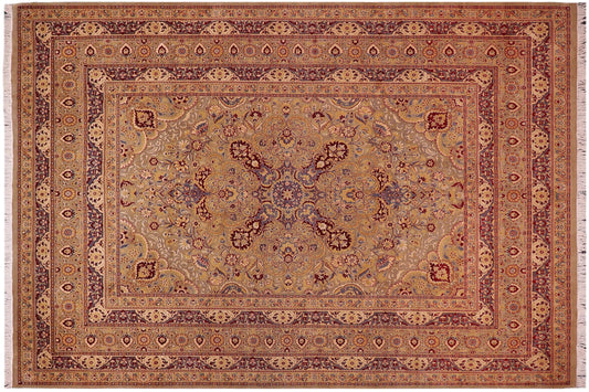 handmade Traditional Lt. Green Lt. Green Hand Knotted RECTANGLE 100% WOOL area rug 9x12