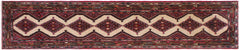 handmade Traditional Hamadan Red Lt. Brown Hand Knotted RUNNER 100% WOOL area rug 3 x 9